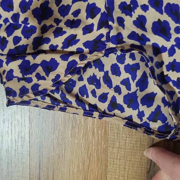 BAR III Blue Beige Black Animal Print Exposed Racer Back Zipper Dress - Picture 8 of 14